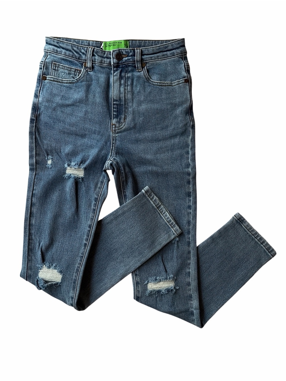 SR Sandrine Rose The Virgin Label Distressed Straight Jeans 26 NWT Free People